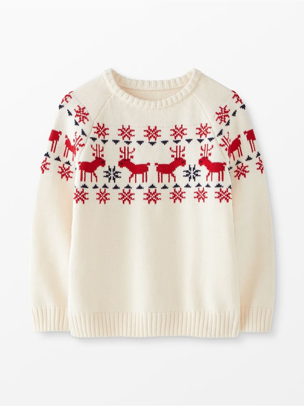 ✨Like New✨ Hanna Andersson Ivory Reindeer Sweater Size 12